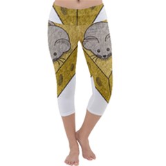 Cheese Rat Mouse Mice Food Cheesy Capri Yoga Leggings by Simbadda