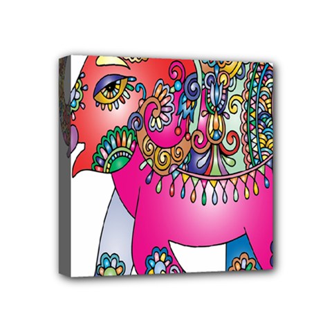 Elephant Pachyderm Animal Mini Canvas 4  X 4  by Simbadda