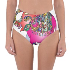 Elephant Pachyderm Animal Reversible High-waist Bikini Bottoms