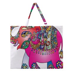 Elephant Pachyderm Animal Zipper Large Tote Bag by Simbadda