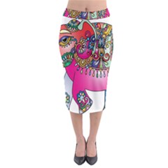 Elephant Pachyderm Animal Midi Pencil Skirt