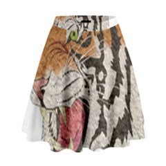 Tiger Tiger Png Lion Animal High Waist Skirt by Simbadda