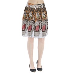 Tiger Tiger Png Lion Animal Pleated Skirt by Simbadda