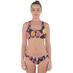 Colorful Blossoms Print Cross Back Hipster Bikini Set by CasaDiModa