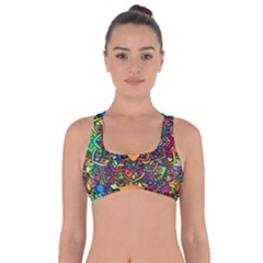 Mandala Floral Flower Abstract Got No Strings Sports Bra by Simbadda