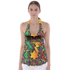 Mandala Floral Flower Abstract Babydoll Tankini Top by Simbadda