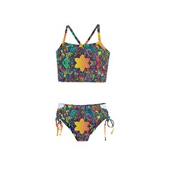 Mandala Floral Flower Abstract Girls  Tankini Swimsuit