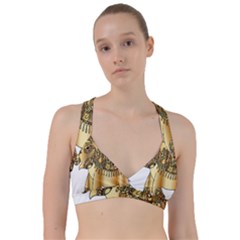 Gold Elephant Pachyderm Sweetheart Sports Bra by Simbadda