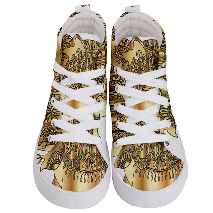 Gold Elephant Pachyderm Kid s Hi-Top Skate Sneakers