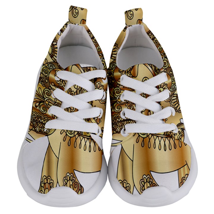 Gold Elephant Pachyderm Kids  Lightweight Sports Shoes