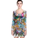 Anthropomorphic Flower Floral Plant Long Sleeve Bodycon Dress View1