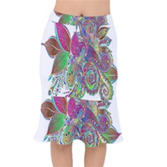 Floral Flowers Ornamental Mermaid Skirt by Simbadda