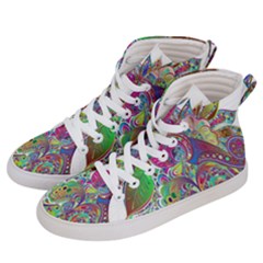 Floral Flowers Ornamental Men s Hi-top Skate Sneakers by Simbadda