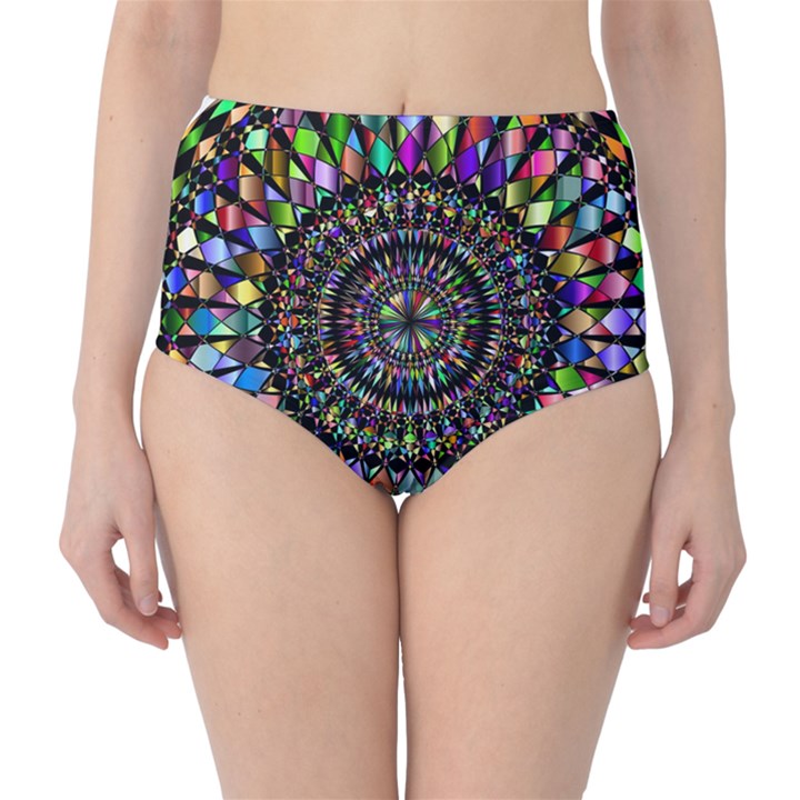 Mandala Decorative Ornamental Classic High-Waist Bikini Bottoms