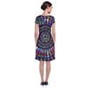 Mandala Decorative Ornamental Short Sleeve Front Wrap Dress View2