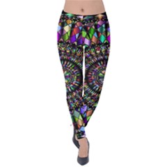 Mandala Decorative Ornamental Velvet Leggings by Simbadda