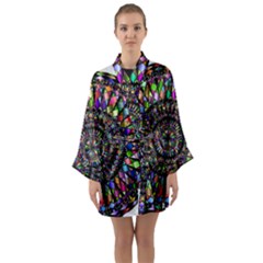 Mandala Decorative Ornamental Long Sleeve Kimono Robe by Simbadda