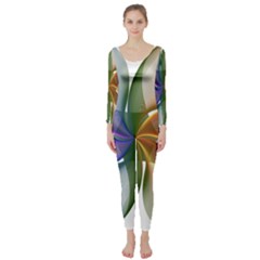 Abstract Geometric Line Art Long Sleeve Catsuit by Simbadda