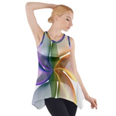 Abstract Geometric Line Art Side Drop Tank Tunic by Simbadda