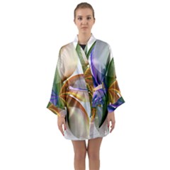 Abstract Geometric Line Art Long Sleeve Kimono Robe by Simbadda