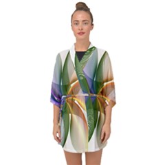 Abstract Geometric Line Art Half Sleeve Chiffon Kimono by Simbadda