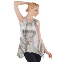 Abstract Geometric Line Art Side Drop Tank Tunic by Simbadda