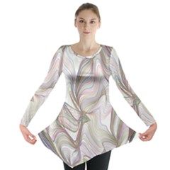 Abstract Geometric Line Art Long Sleeve Tunic  by Simbadda