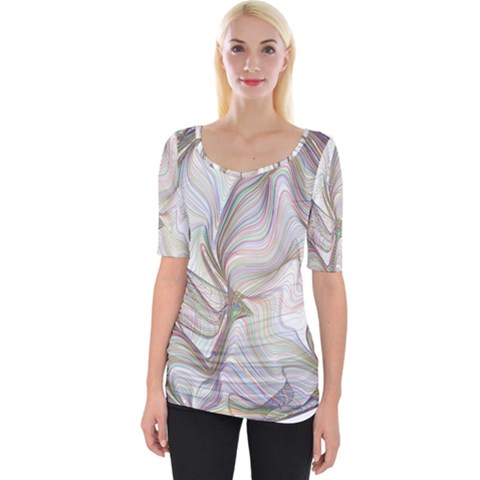 Abstract Geometric Line Art Wide Neckline Tee by Simbadda