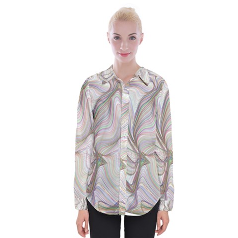 Abstract Geometric Line Art Womens Long Sleeve Shirt by Simbadda