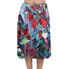 Eden Garden 5 Velvet Flared Midi Skirt by bestdesignintheworld