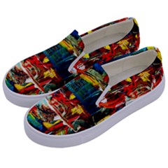 Red Aeroplane 1 Kids  Canvas Slip Ons