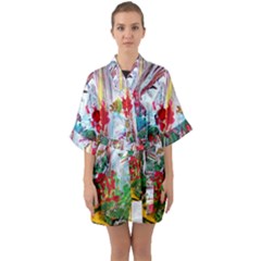 Eden Garden 2 Quarter Sleeve Kimono Robe by bestdesignintheworld