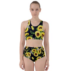 Sunflower Print Racer Back Bikini Set