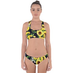 Sunflower Print Cross Back Hipster Bikini Set by CasaDiModa