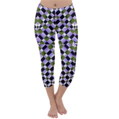 Hypnotic Geometric Pattern Capri Winter Leggings 