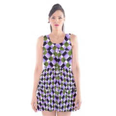 Hypnotic Geometric Pattern Scoop Neck Skater Dress by dflcprints