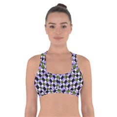 Hypnotic Geometric Pattern Cross Back Sports Bra by dflcprints