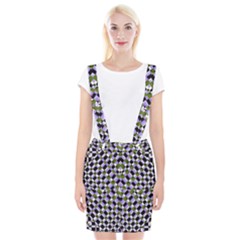 Hypnotic Geometric Pattern Braces Suspender Skirt by dflcprints