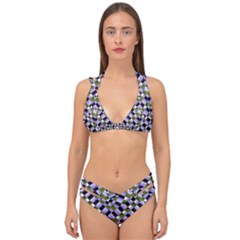 Hypnotic Geometric Pattern Double Strap Halter Bikini Set by dflcprints