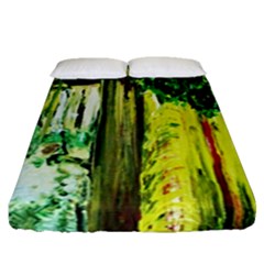 Old Tree And House With An Arch 8 Fitted Sheet (queen Size) by bestdesignintheworld