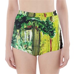 Old Tree And House With An Arch 8 High-waisted Bikini Bottoms by bestdesignintheworld