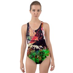 Old Tree And House With An Arch 7 Cut-out Back One Piece Swimsuit by bestdesignintheworld