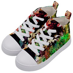 Old Tree And House With An Arch 7 Kid s Mid-top Canvas Sneakers by bestdesignintheworld