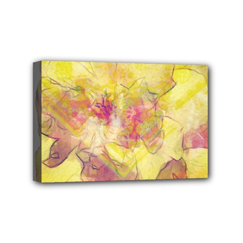 Yellow Rose Mini Canvas 6  X 4  by aumaraspiritart