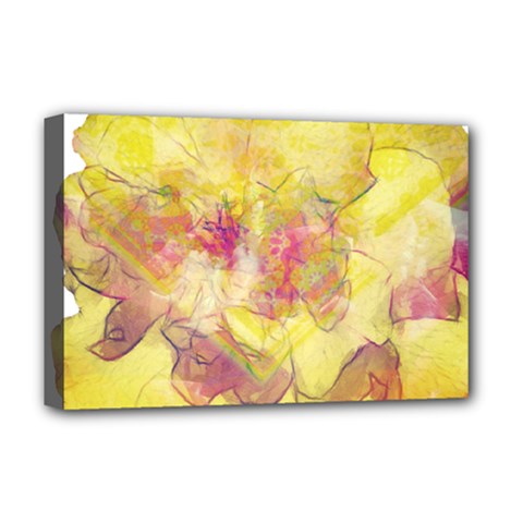 Yellow Rose Deluxe Canvas 18  X 12   by aumaraspiritart