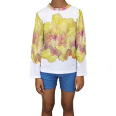 Yellow Rose Kids  Long Sleeve Swimwear by aumaraspiritart