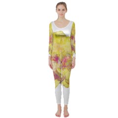 Yellow Rose Long Sleeve Catsuit