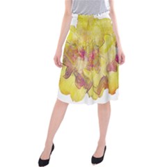 Yellow Rose Midi Beach Skirt by aumaraspiritart