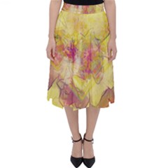 Yellow Rose Folding Skater Skirt by aumaraspiritart