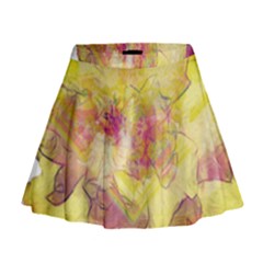 Yellow Rose Mini Flare Skirt by aumaraspiritart